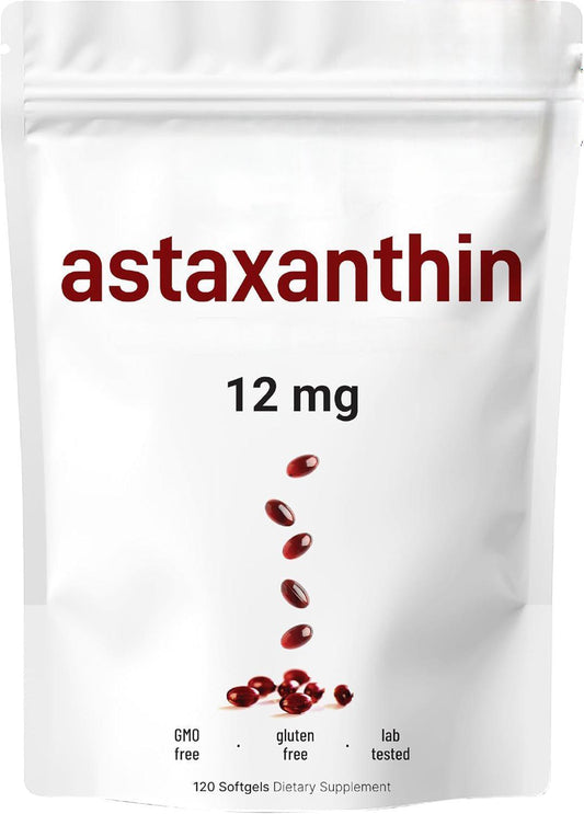 Astaxanthin 12mg, 120 Softgels, 4 Month Supply