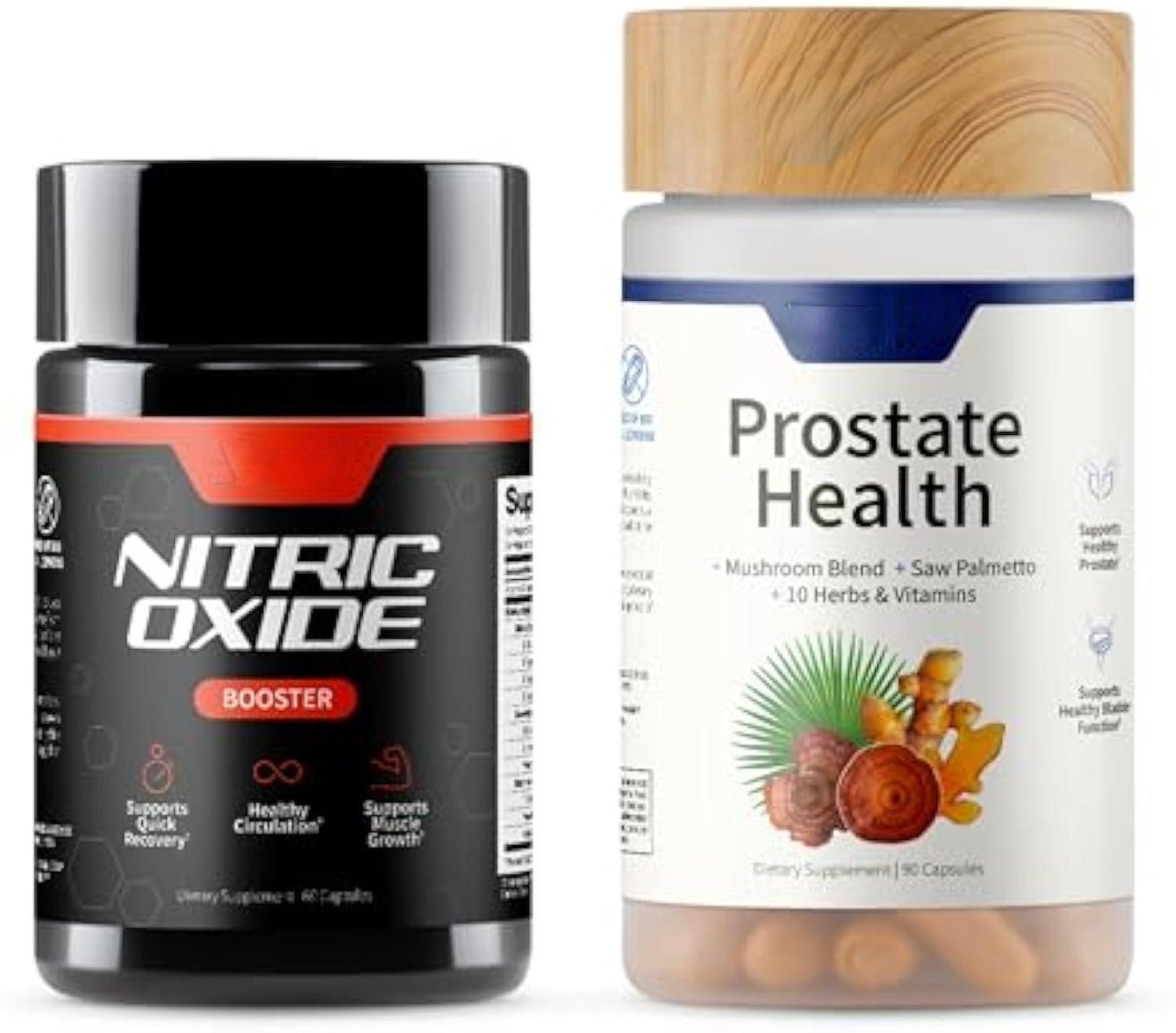Prostate Health Support Supplement Bundle with Nitric Oxide Booster – 90 Capsules & 60 Capsules