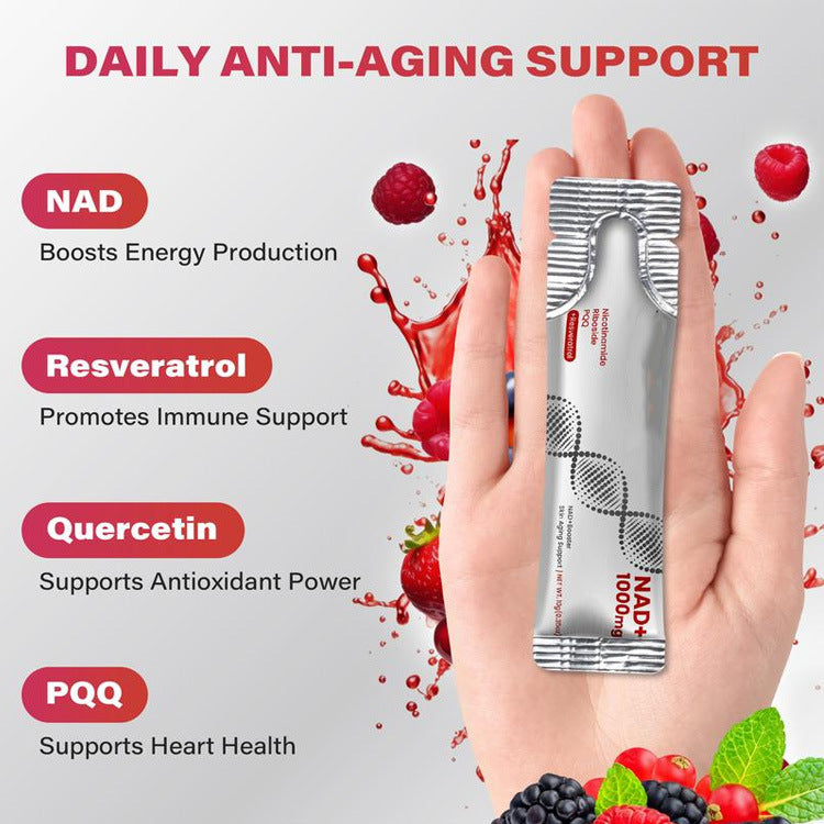 NR1000-NAD+ Berry Flavor Drink Mixfor Skin Aging Support, Energy, and Focus-30Pack