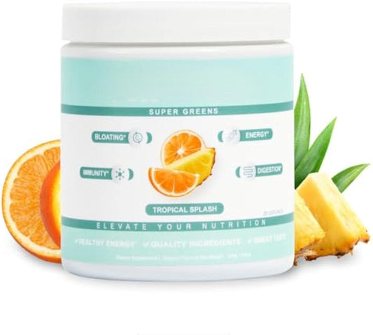 Nutrition Super Greens, Organic Greens Powder with Spirulina & Chlorella for Digestion