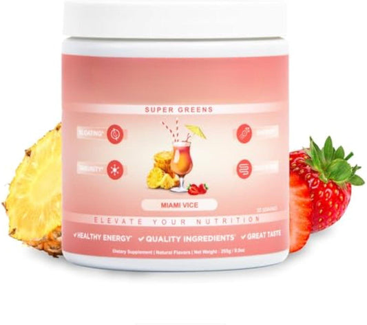 Nutrition Super Greens, Organic Greens Powder with Spirulina & Chlorella for Digestion