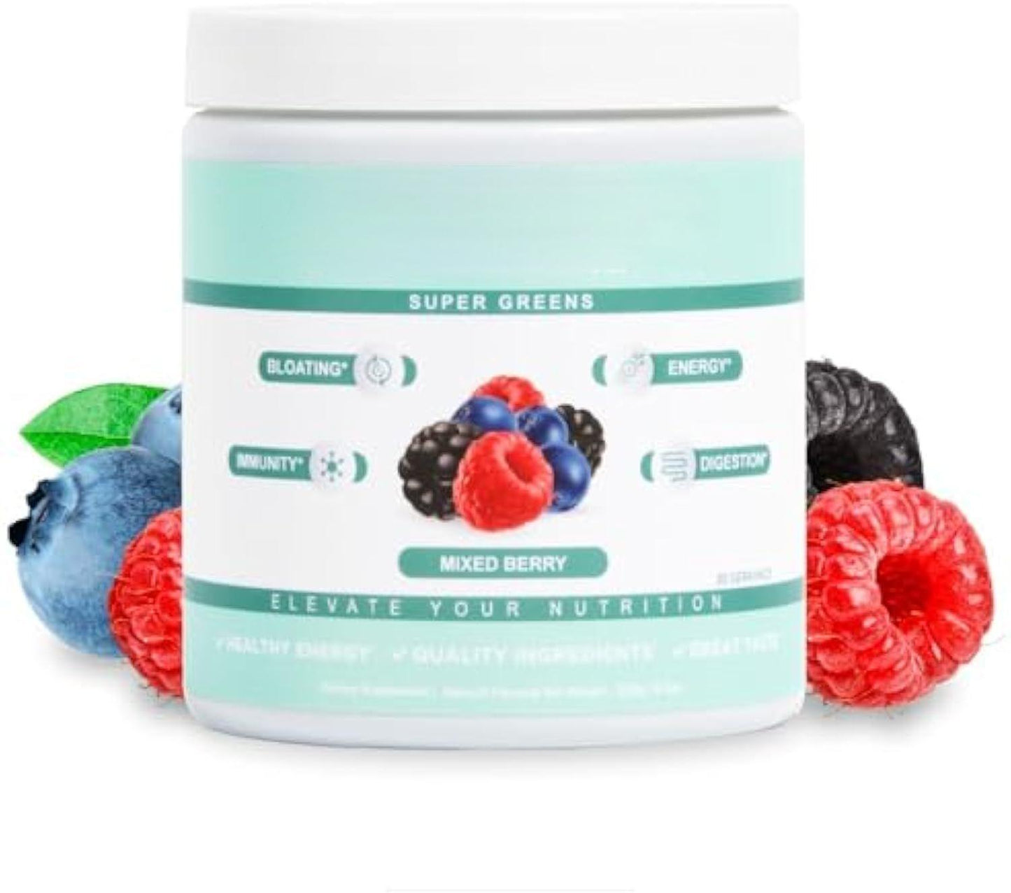 Nutrition Super Greens, Organic Greens Powder with Spirulina & Chlorella for Digestion