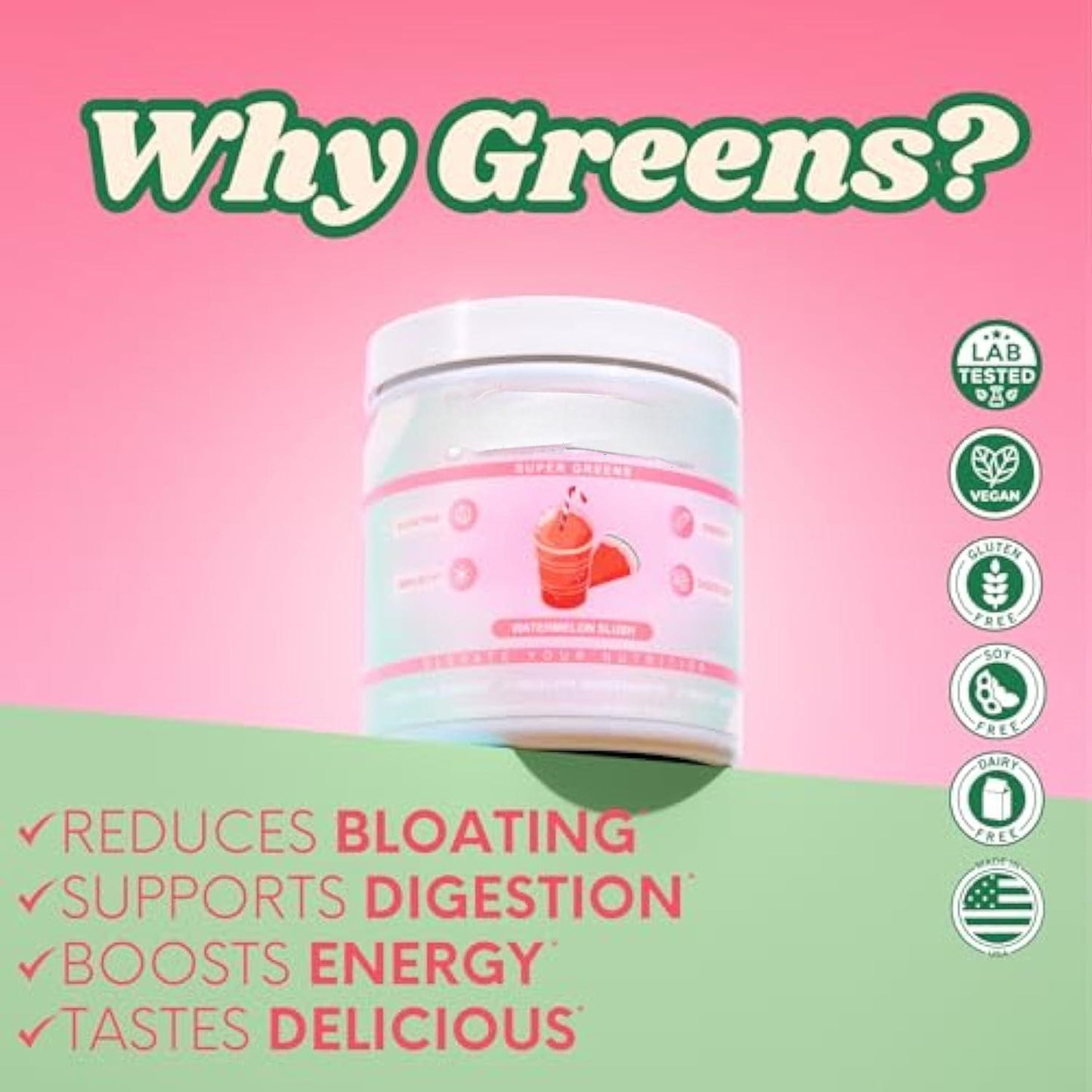 Nutrition Super Greens, Organic Greens Powder with Spirulina & Chlorella for Digestion