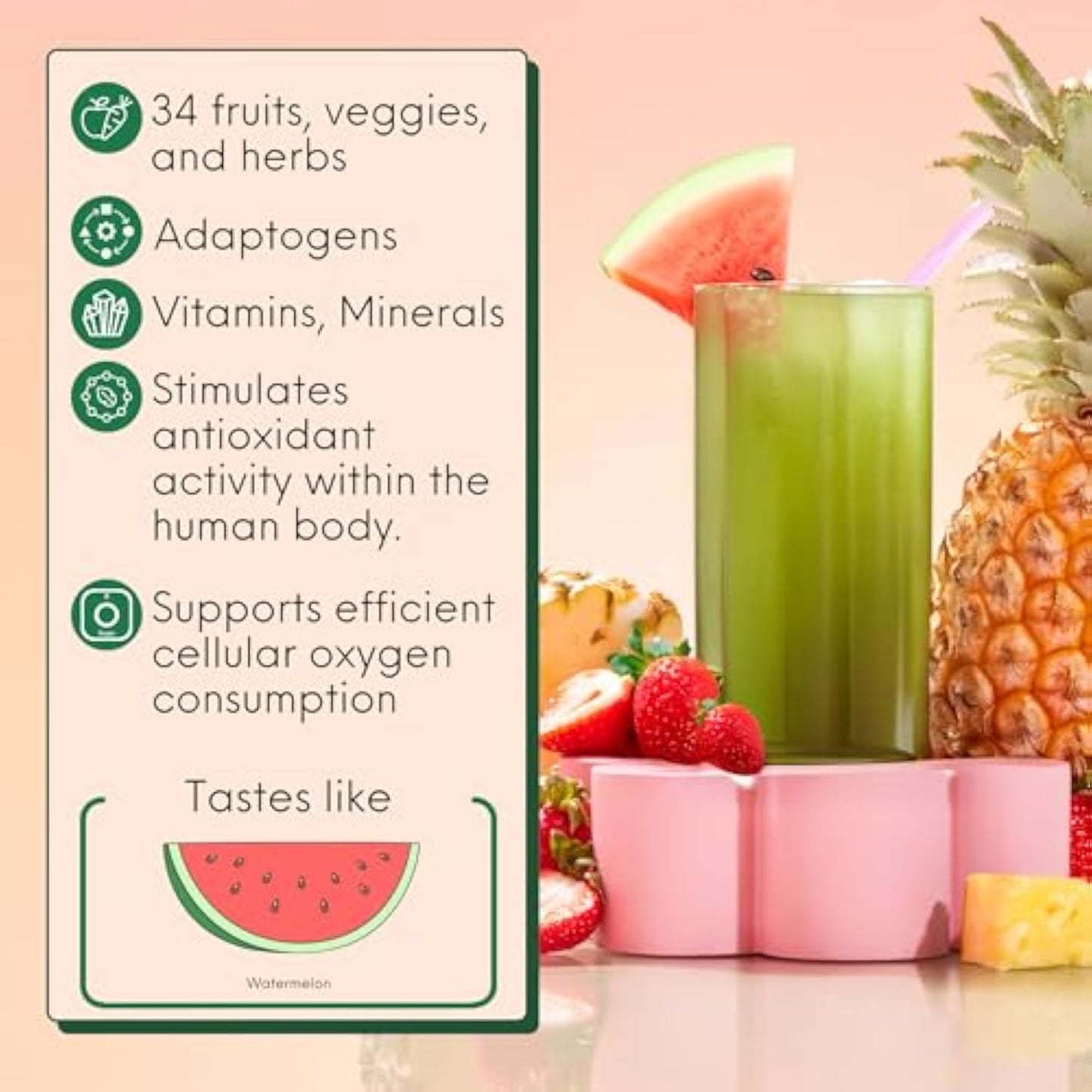 Nutrition Super Greens, Organic Greens Powder with Spirulina & Chlorella for Digestion