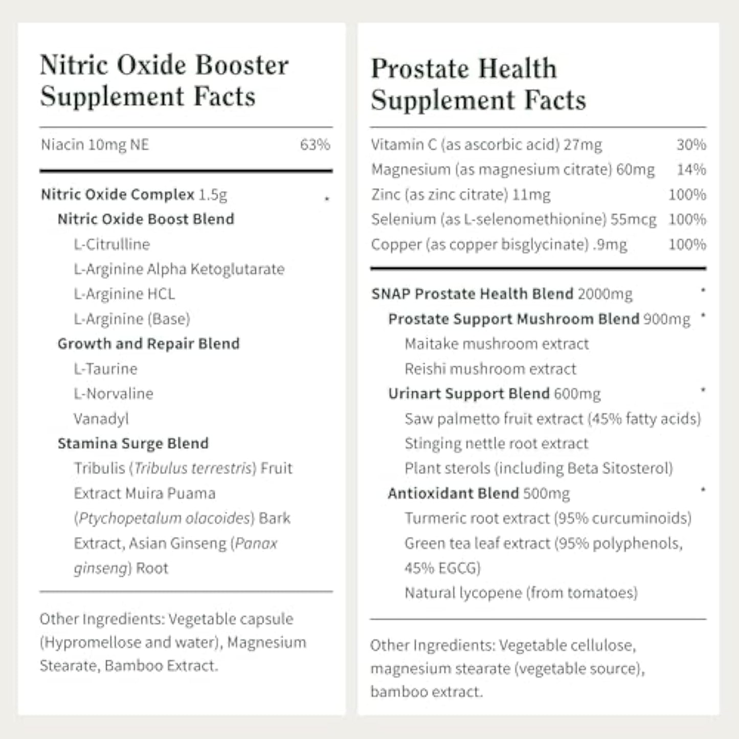 Prostate Health Support Supplement Bundle with Nitric Oxide Booster – 90 Capsules & 60 Capsules