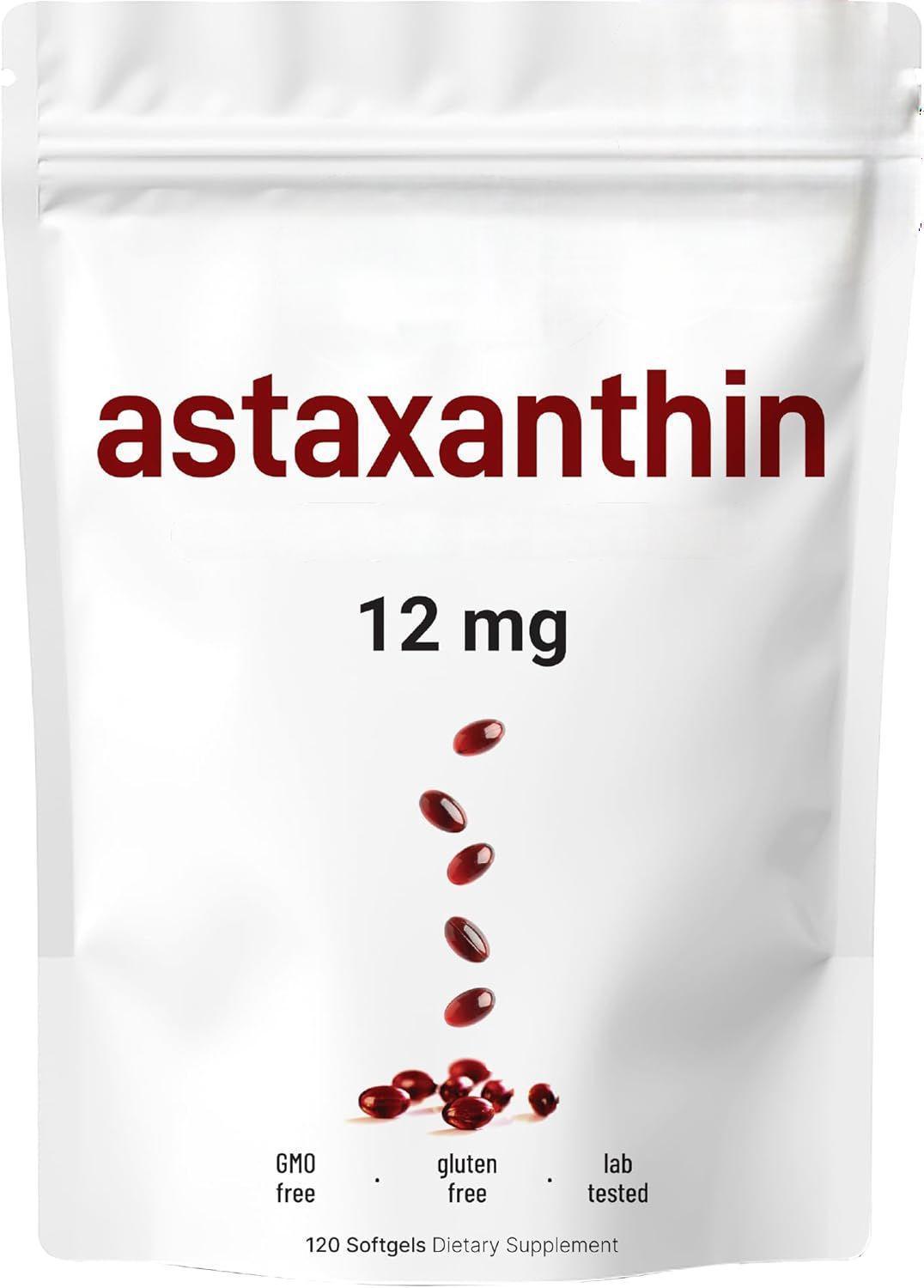 Astaxanthin 12mg, 120 Softgels, 4 Month Supply