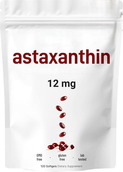 Astaxanthin 12mg, 120 Softgels, 4 Month Supply