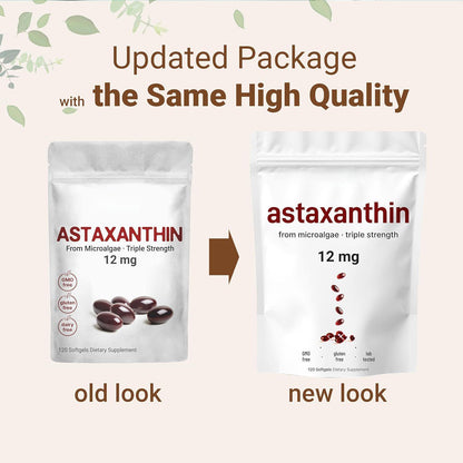 Astaxanthin 12mg, 120 Softgels, 4 Month Supply