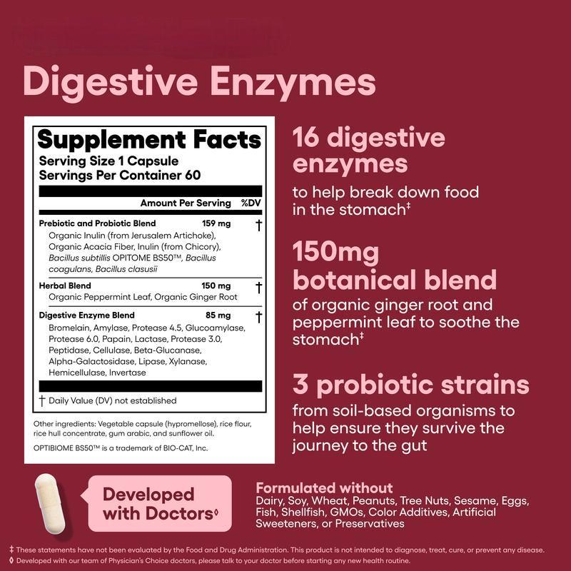 Advanced Gut Health Bundle: 60 Billion Probiotics 30ct + Digestive Enzymes 60ct for Digestive