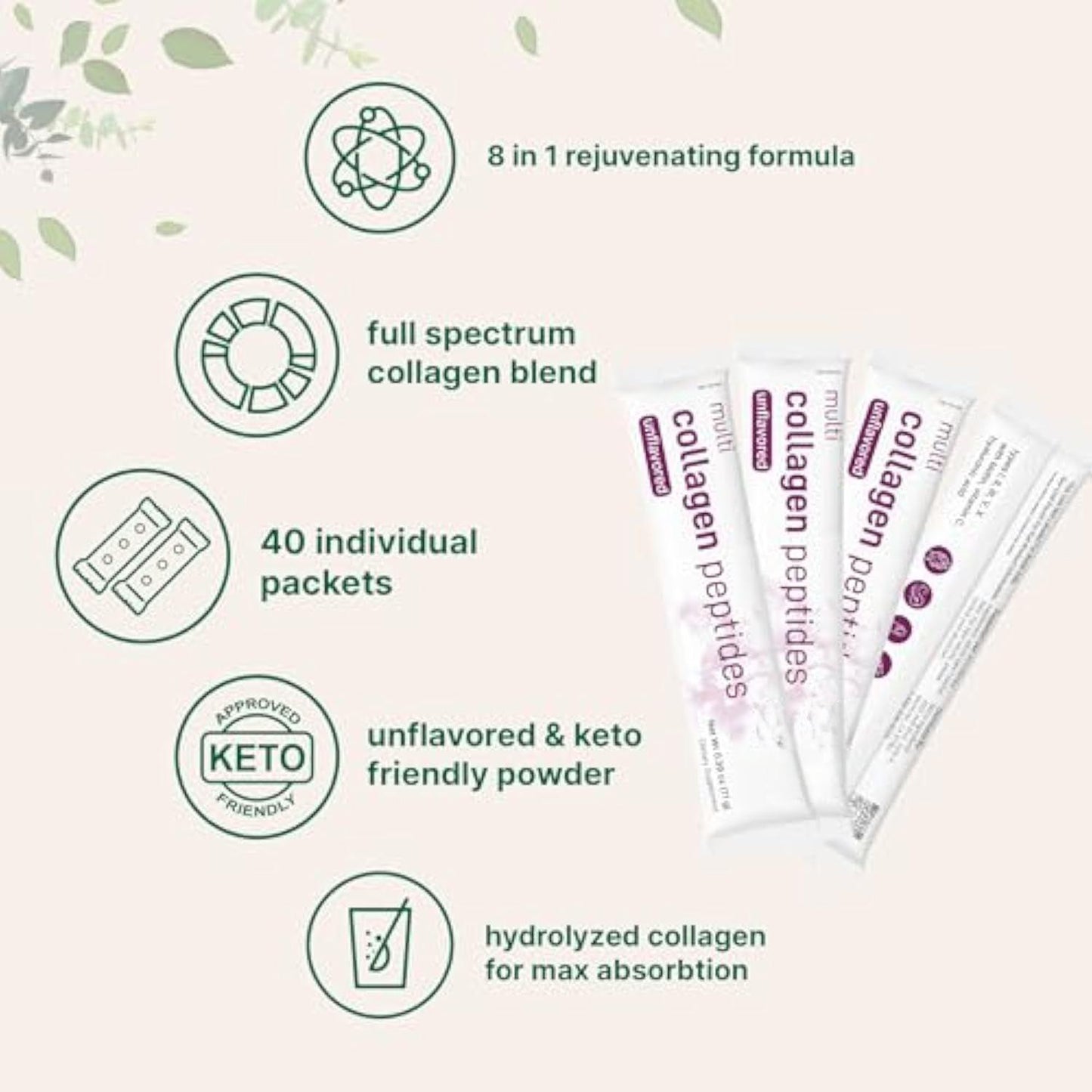 Multi Collagen Peptides, 40 Packets